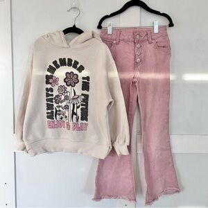 SOLD
Girls Matching Flared Jeans and Graphic Hoodie Set